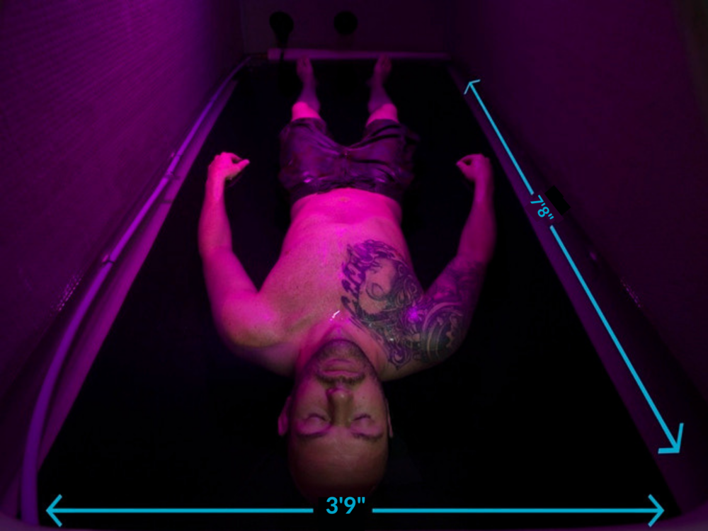 Size - We made the Zen Float Tank slightly larger than our original Float Tent, adding about a half-a-foot of extra space to both the length and sides. This results in a 28% increase in space, with more head room and more room in the bed to float.(233 x 114 cm)